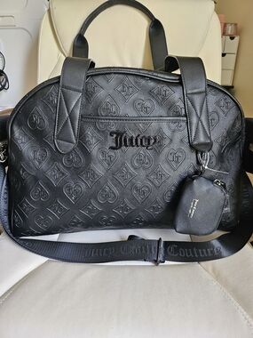Juicy Couture Black Embossed Logo Duffel Bag